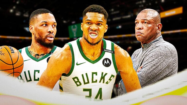 Bucks Giannis Antetokounpu sets up a record directly on Damian Lillard, Doc River Secret Meeting