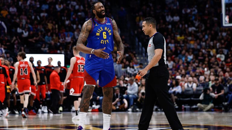 DEANDRE JORDAN is related to the reception at Nuggets’ 0-4 record vs. Timbervolves