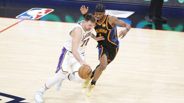 Luke Doscic Drops Shai Gilgeous-aleinger Trugi Trugi After Victory Duel