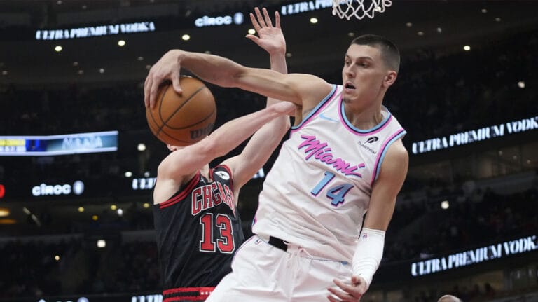Tyler Herro Herro Head of Reason for Bonkfire Bonkers 3-Point Backfire vs. Bulls