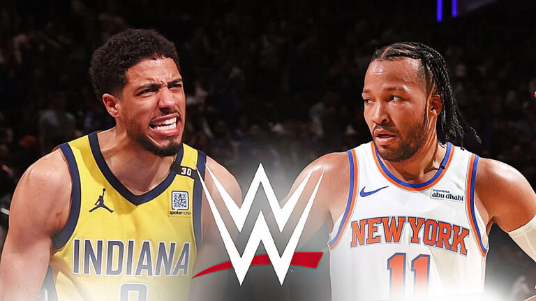 Jalen Brunson reacts to VVE script with Tires Haliburton, which is realized