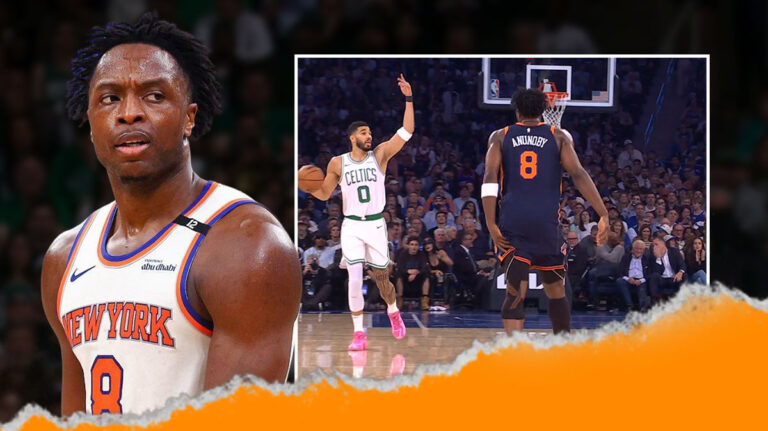 It appears that Anunobi has suffered injury to the bar in the game 4 vs. Celtics