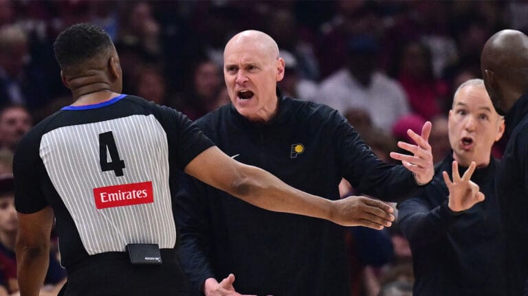 Pacers Rick Carlisle weighs at the game 3 Candles of Arms