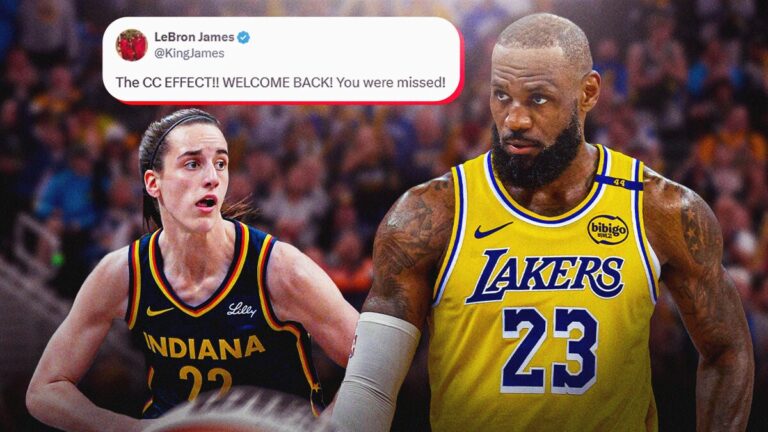 LeBron James welcomes Caitlin Clark back with hyper “CC Effect”