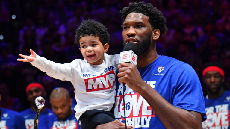 Joel Emdiid shares hearts for heart with son Arthur