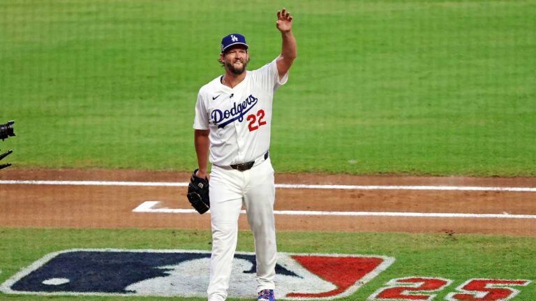 Mic catches Jab Claiton Kershaw at CAL Raleigh during the All-Star game