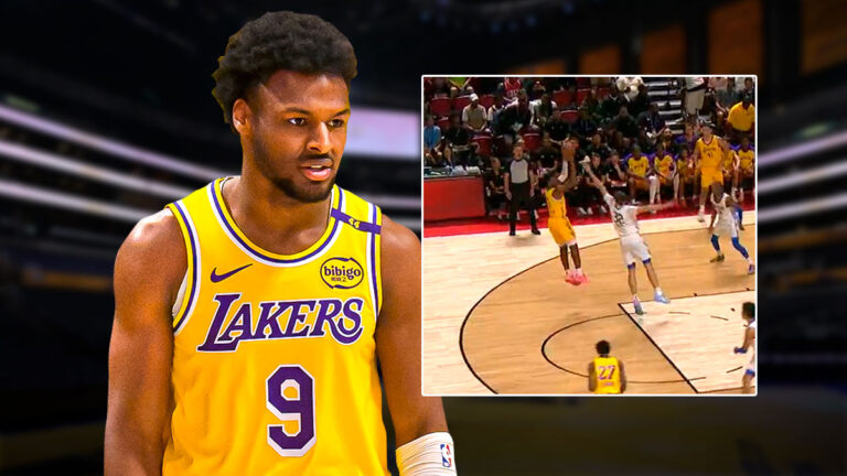 Bronny James welcomes Cooper Flagg in the summer league