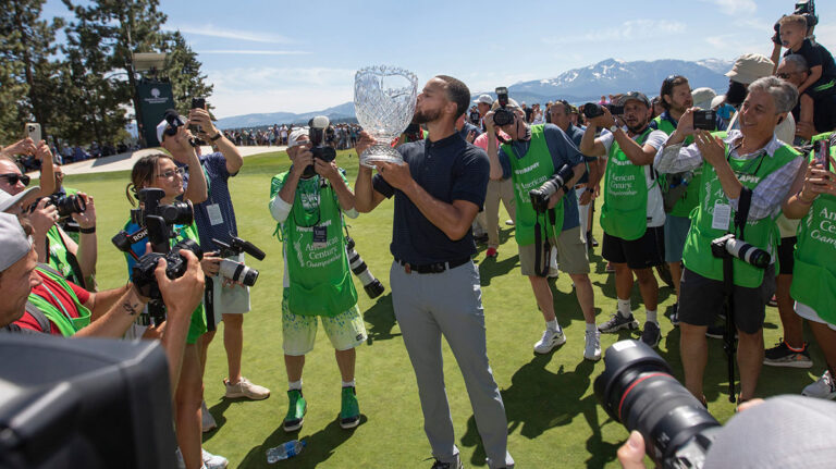Stephen Curri Shades Charles Barkley to answer the question Lebron Golf