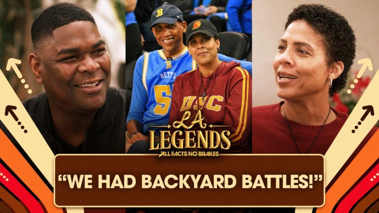 Cheryl Miller gives his brother Reggie Miller to his flowers