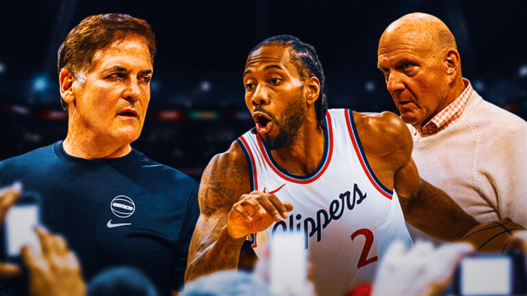 Mark Kuban is with Steve Ballmer, Kavhi Leonard in the middle of a drama