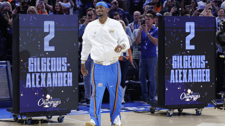 The true SGA reaction to the NBA championship banner is pure gold