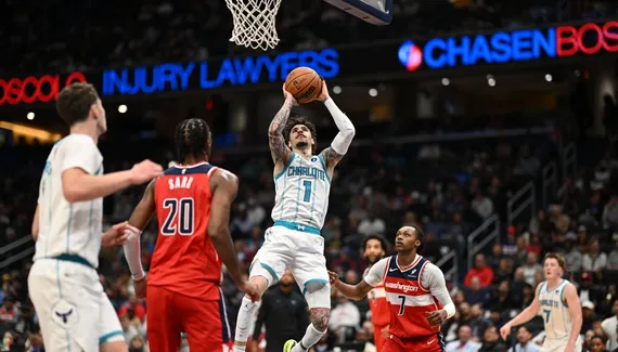 In a triple-double, LaMelo Ball draws all the points in Washington