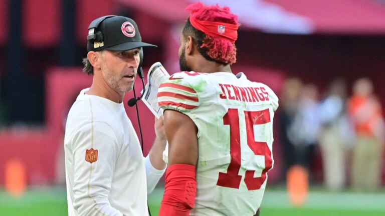 Kyle Shanahan on Jawan Jennings in the fight with Tre’von Moehrig after the win