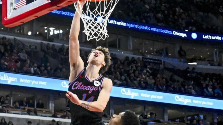 Matas Bouzelis hit with authority against the Cavs