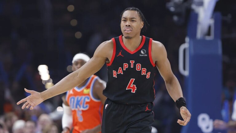 The Raptors’ Scotty Barnes was given an injury report in the Spurs’ scrimmage after the Thunder’s heartbreaking loss