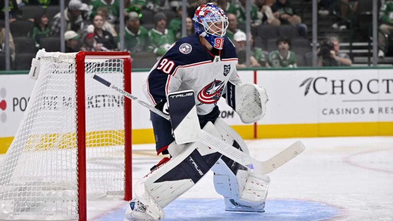 Blue Jackets’ Elvis Merzlikins allayed injury concerns after missing the Olympics