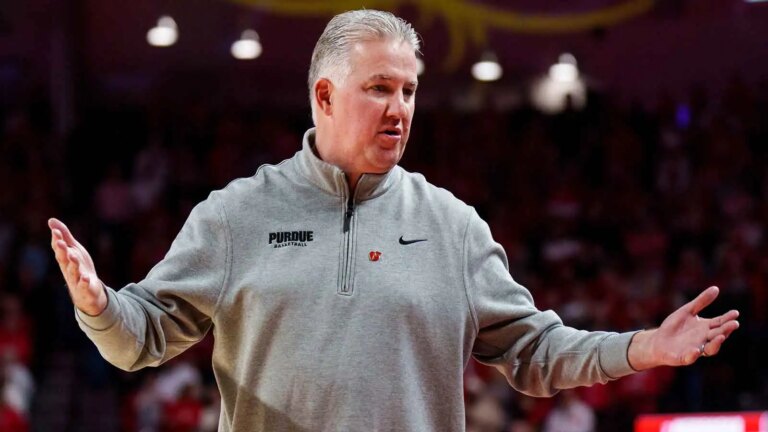 Matt Painter reacts to near collapse against Nebraska