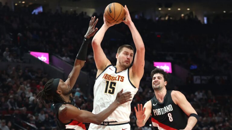 Nikola Jokic leads offense as Nuggets crush Trail Blazers by 54