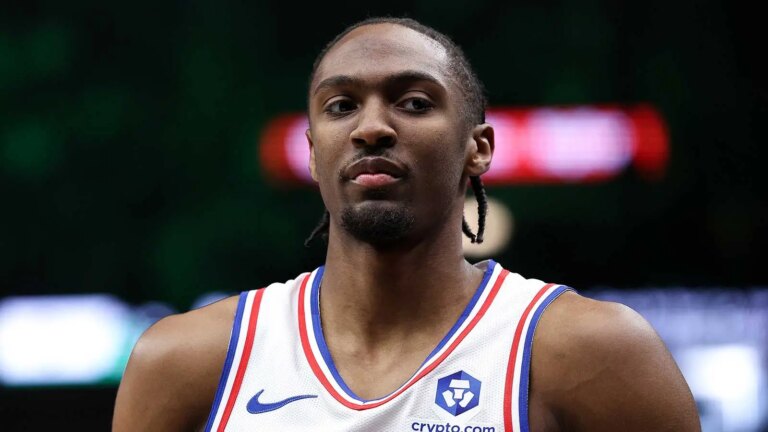 Watch Tyrese Maxey’s crazy dunk over Anthony Edwards