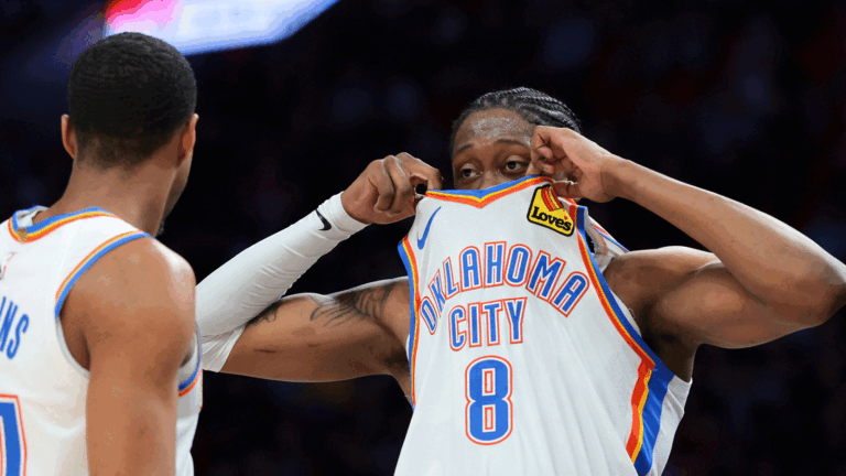 Jalen Williams pranks Shai Gilgeous-Alexander with a free throw after a career night