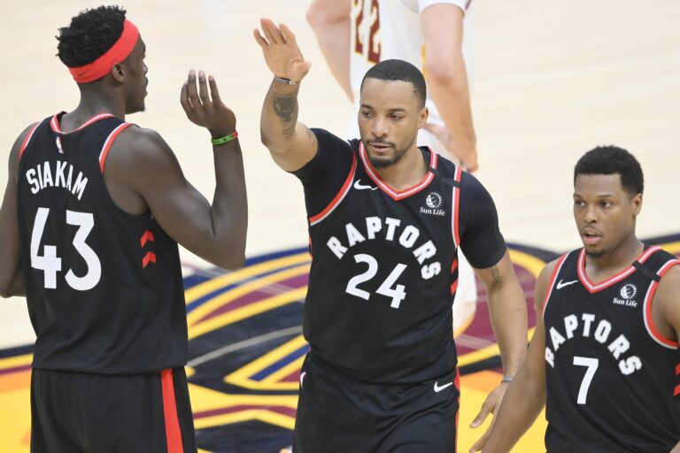 Pascal Siakam and Norman Powell, from the Raptors’ Bench Mob at the All-Star Game