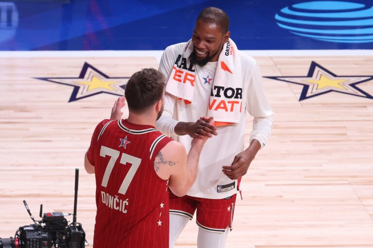 All-Star game finally serious? Kevin Durant returns the ball to Luka Doncic and Nikola Jokic…