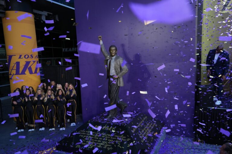 In Los Angeles, a statue honoring the elegant Pat Riley