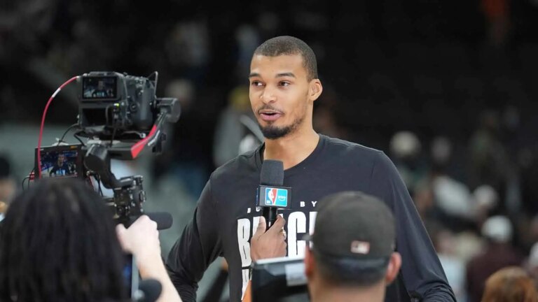 Watch Victor Wembanyama slide down the rail at All-Star Weekend