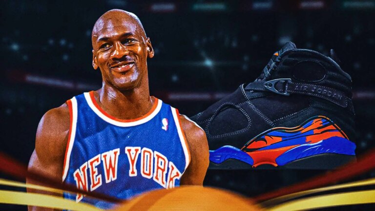 The Air Jordan 8 ‘Knicks’ was rumored to drop in December 2026